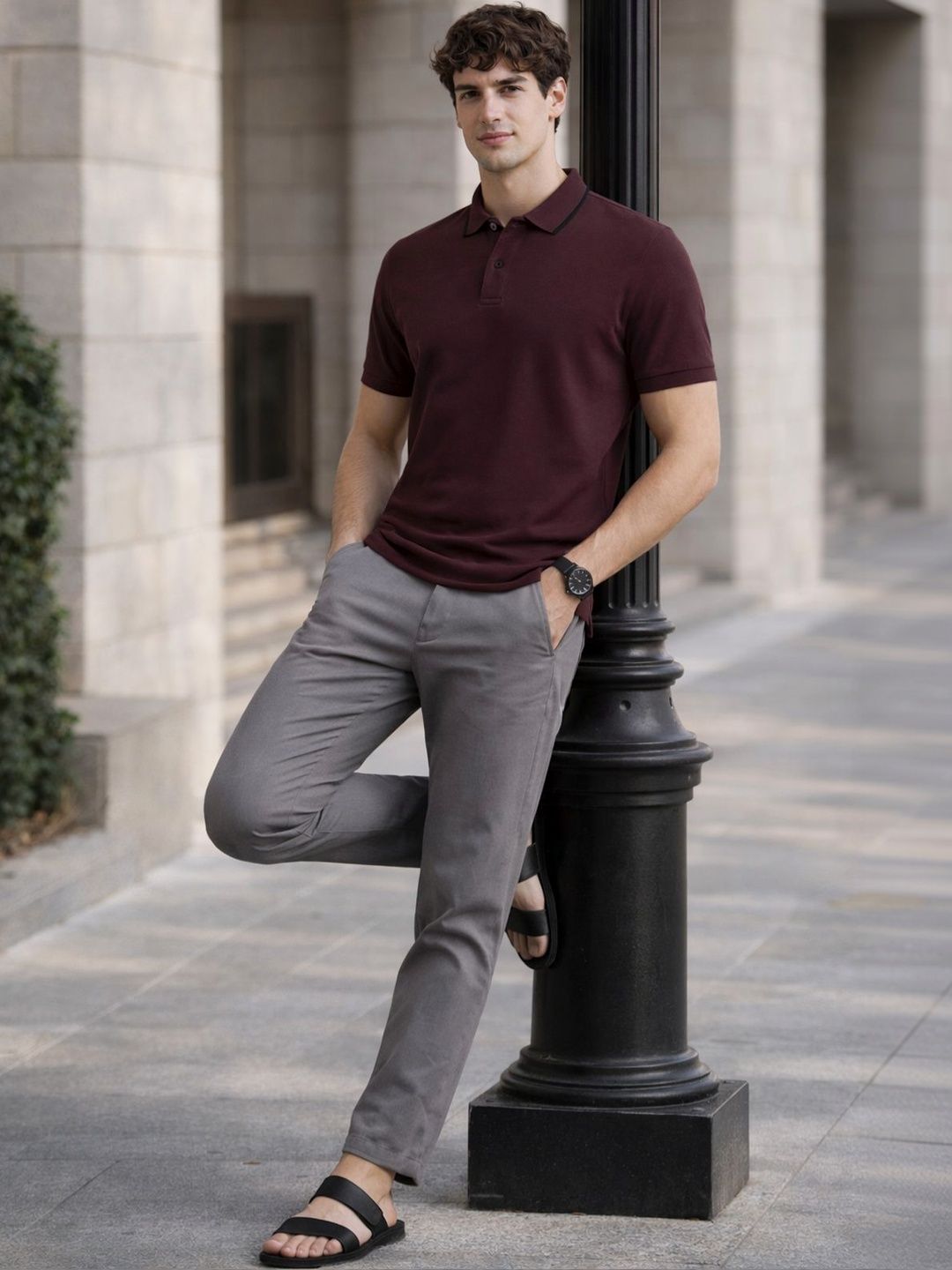 ADRO Men Polo Collar T-shirt