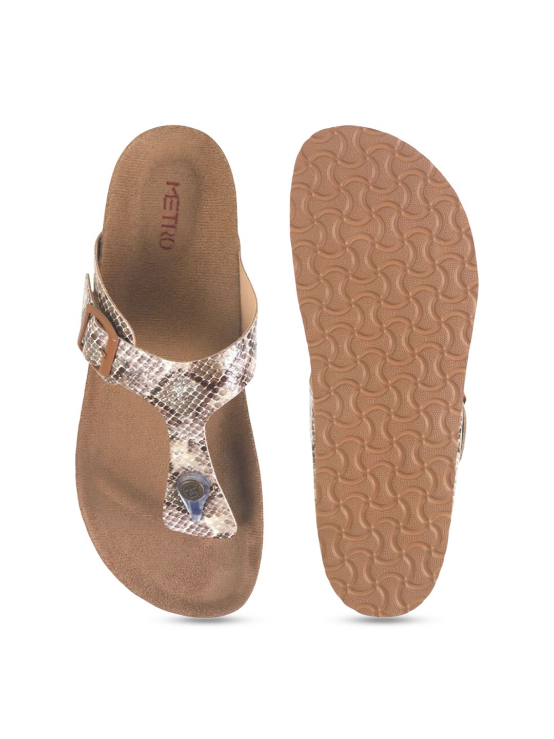 Metro Women Printed Open Toe Flats