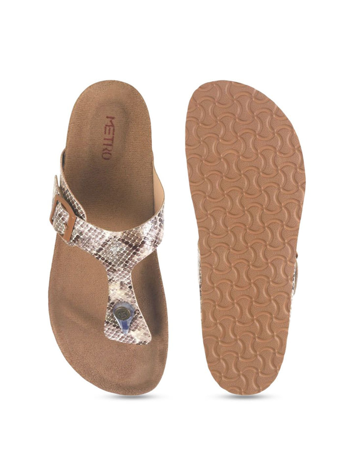 Metro Women Printed Open Toe Flats