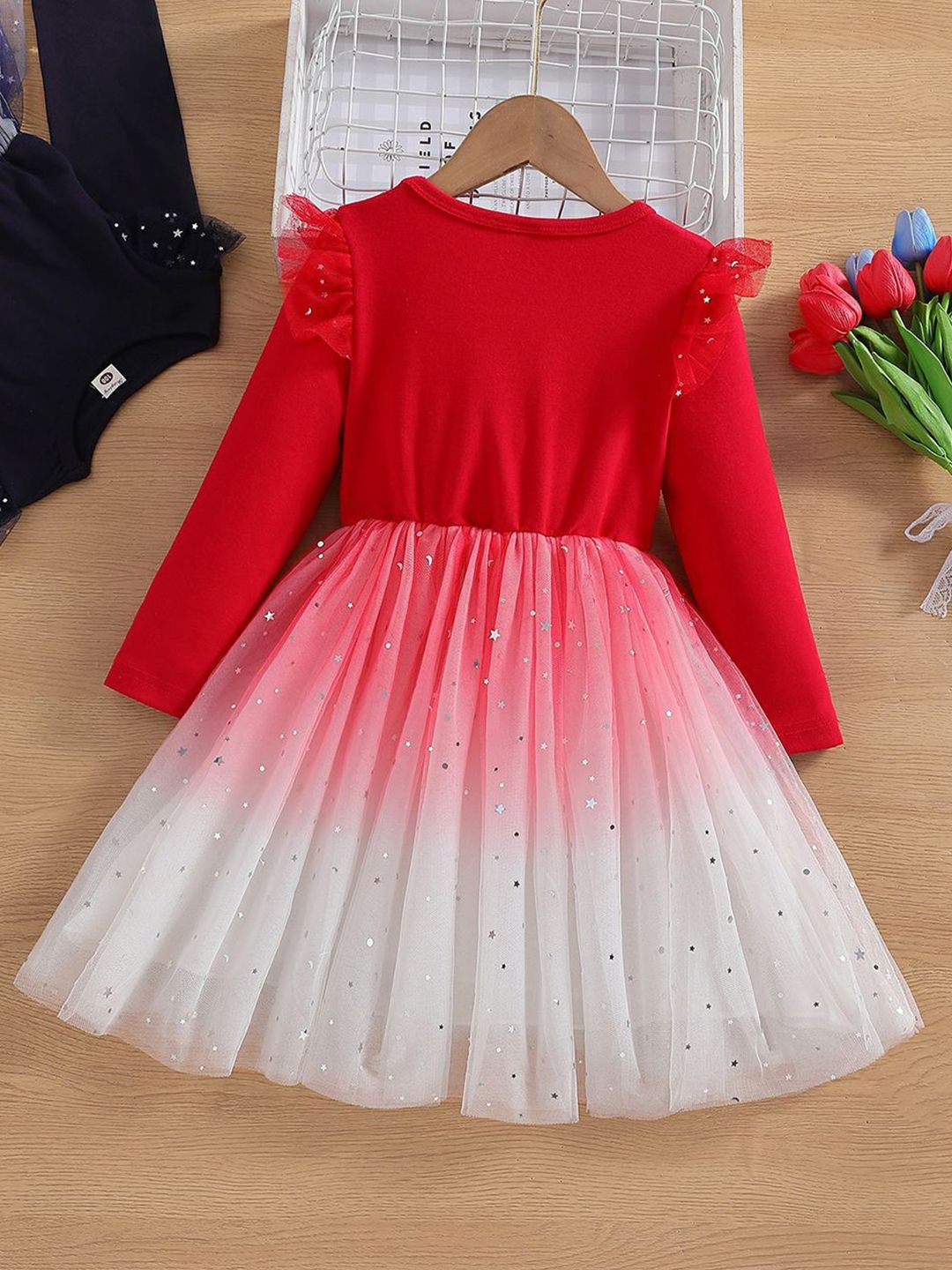 YK Embellished Fit & Flare Dress