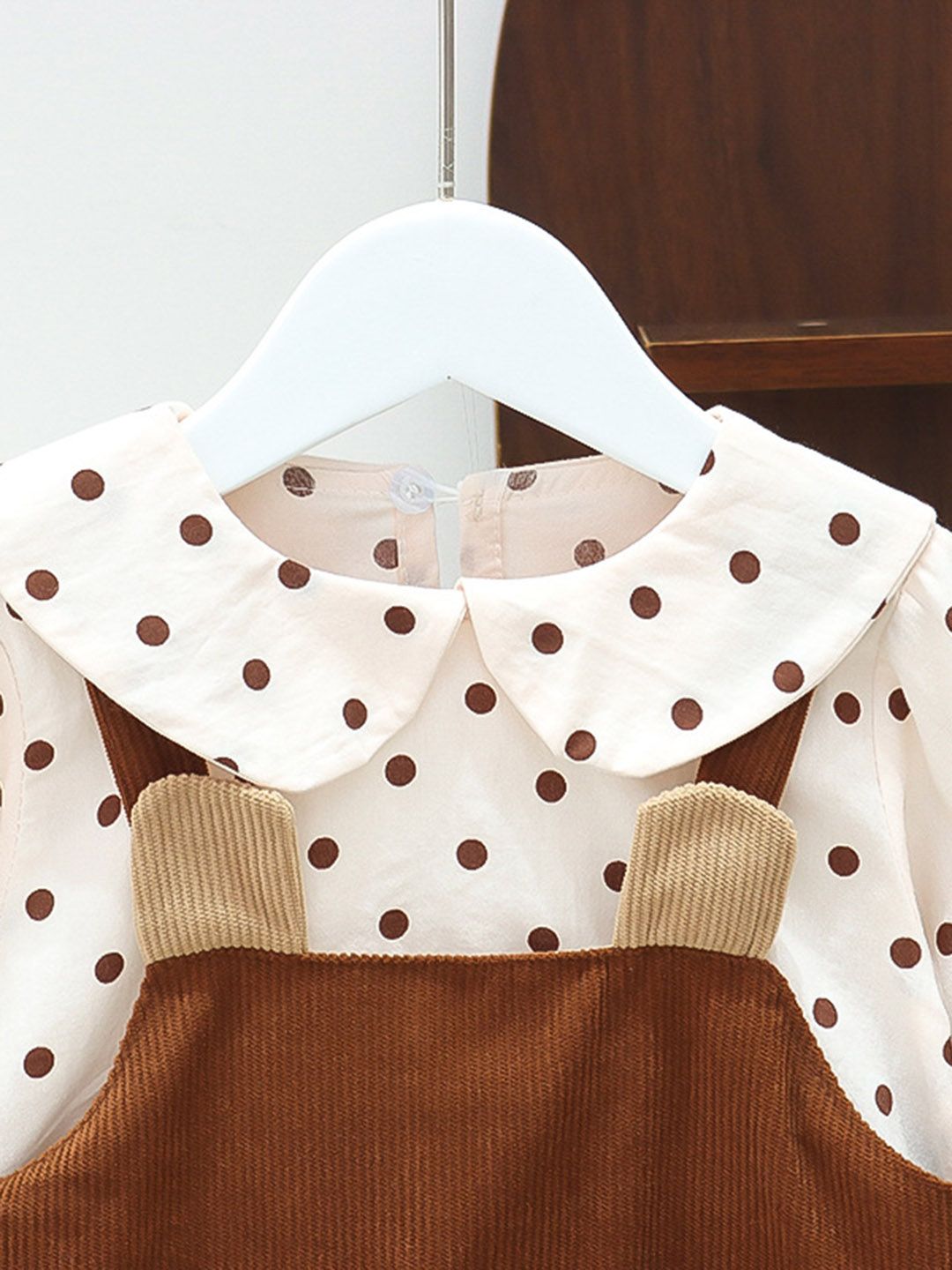 YK Girls Pack of 2 Polka Dots Printed Pinafore Dress
