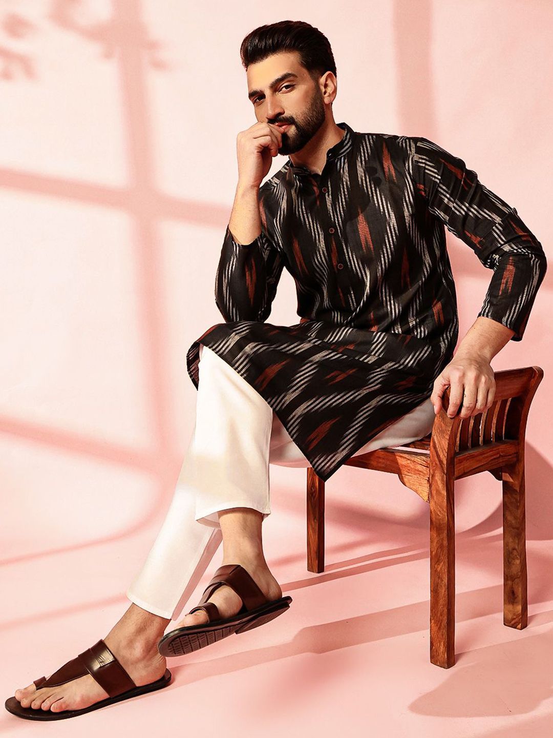 Anouk Men Printed Regular Kurta with Pyjamas