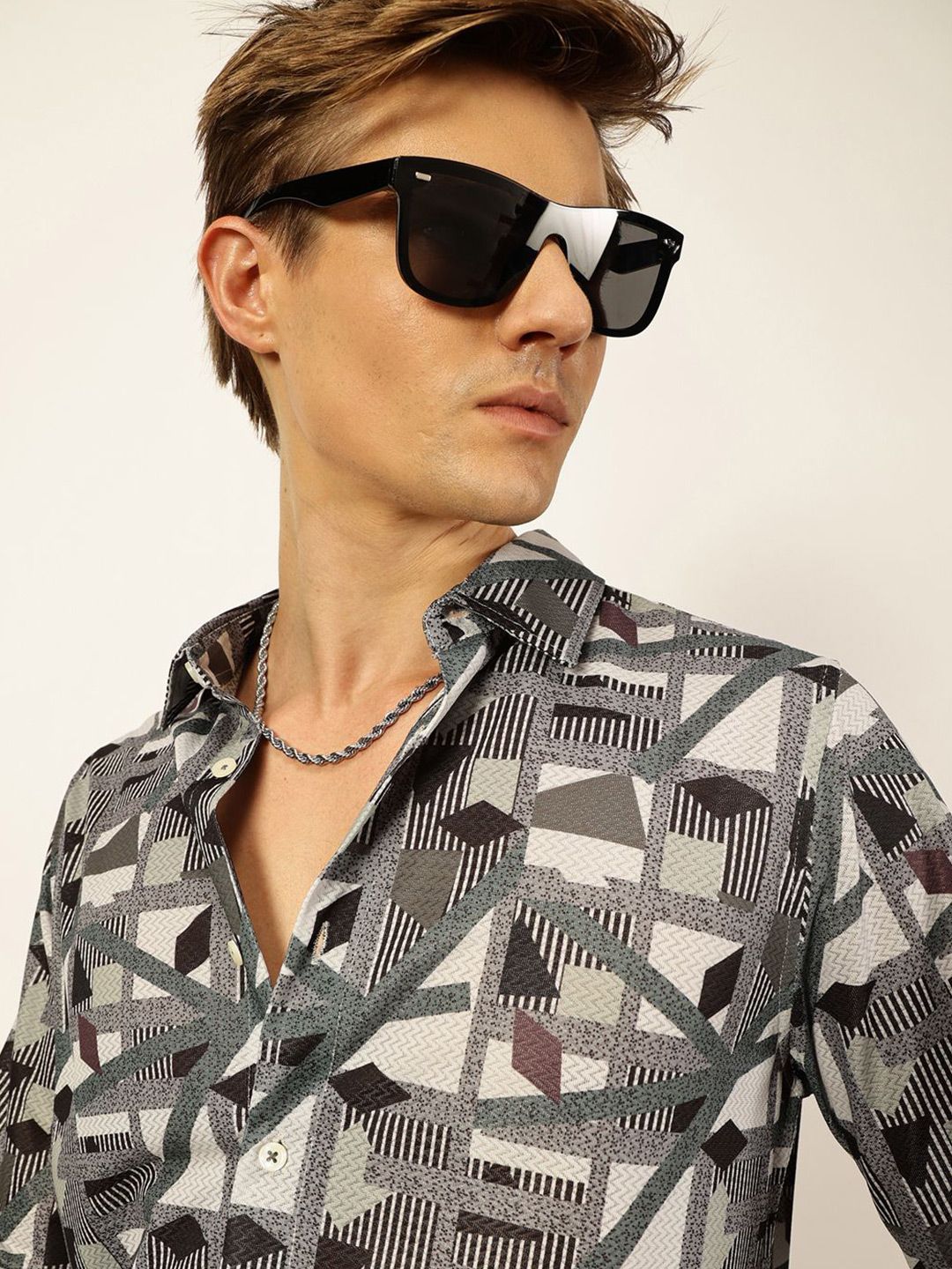 Thomas Scott Men Premium Slim Fit Opaque Printed Casual Shirt