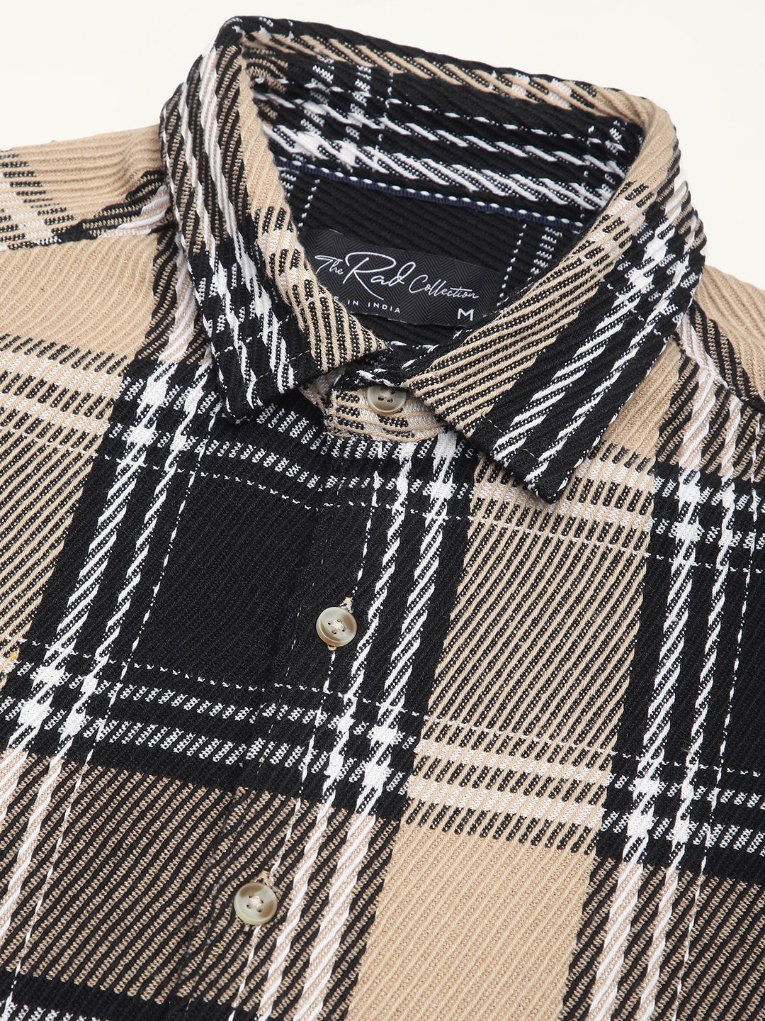 VASTRADO Men Classic Fit Spread Collar Tartan Checked Cotton Casual Shirt