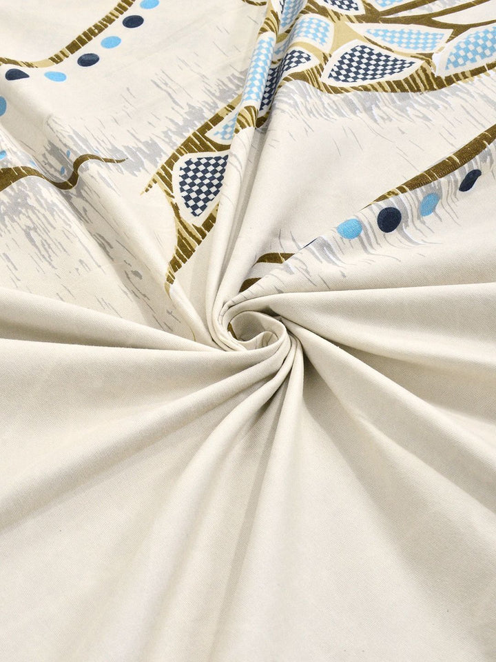 Myntra Elegant Homes Cream-Coloured 300 TC Single Bedsheet with 1 Pillow Covers