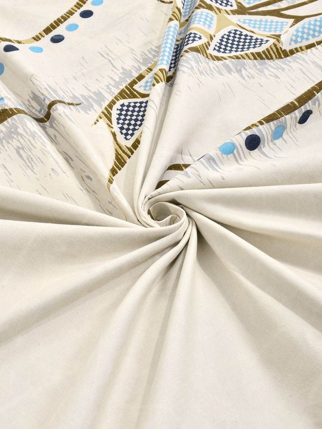 Myntra Elegant Homes Cream-Coloured 300 TC Single Bedsheet with 1 Pillow Covers