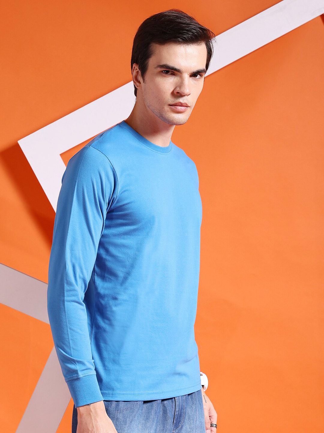 The Indian Garage Co Blue Round Neck Casual T-shirt