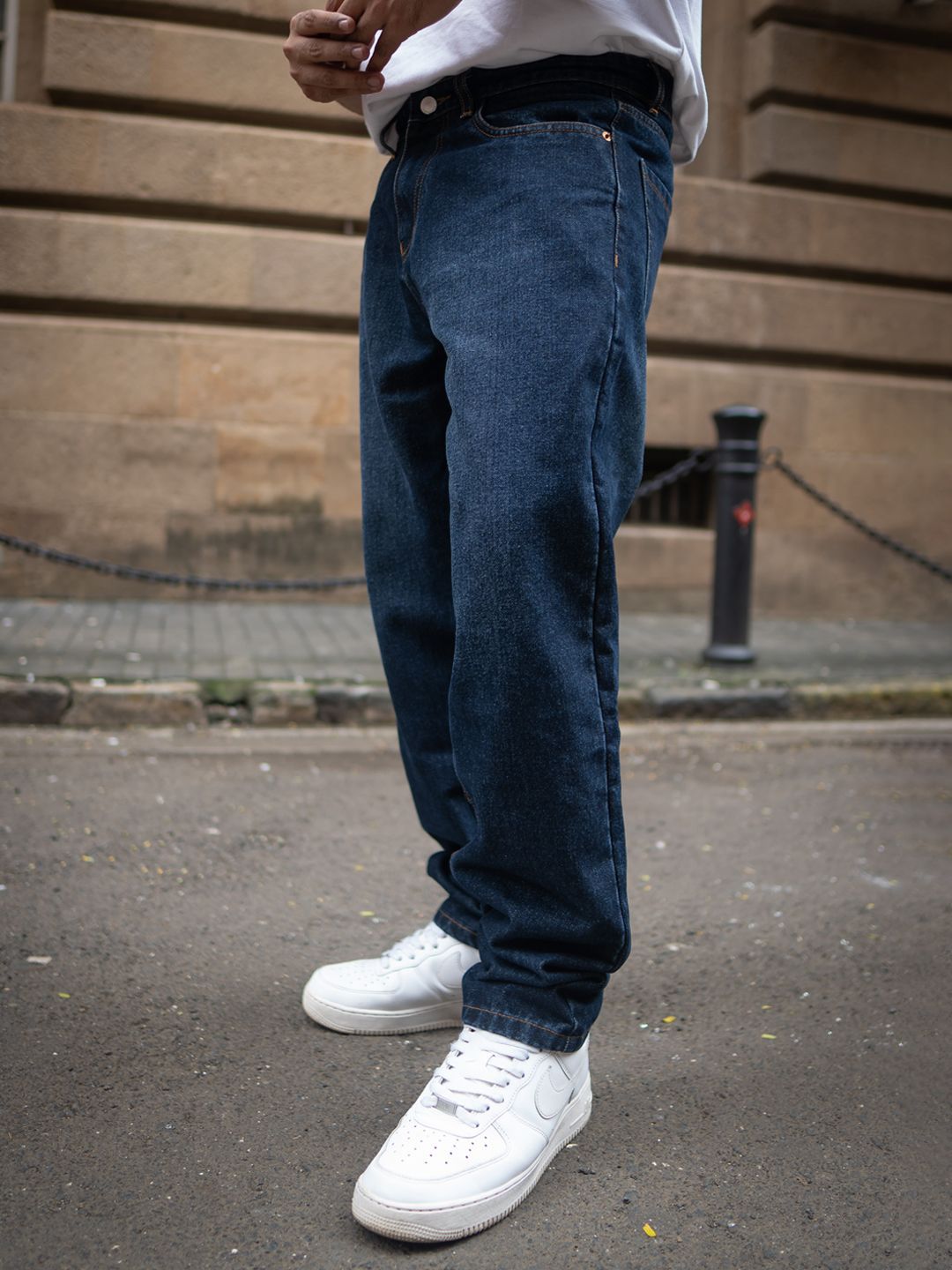 Powerlook Men Relaxed Fit Mildly Distressed Light Fade Jeans
