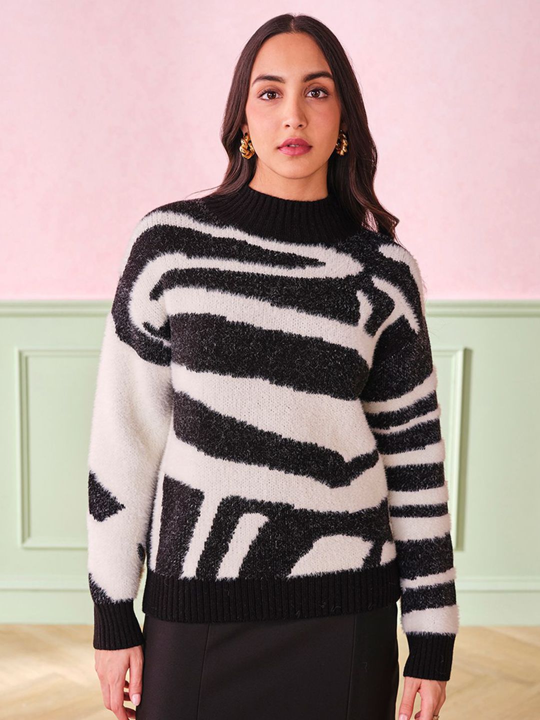 AND Women Striped Bell Sleeve Top