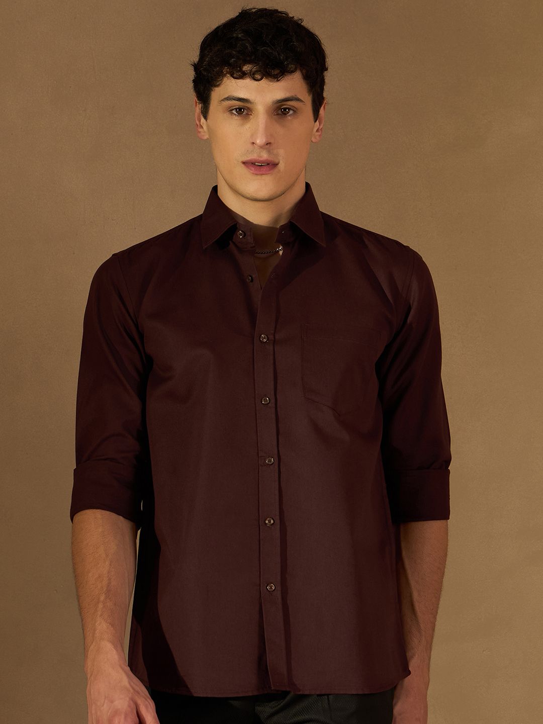 DENNISON Men Brown Formal Shirt