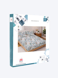 Myntra Elegant Homes Grey & Floral 300 TC King Bedsheet with 2 Pillow Covers