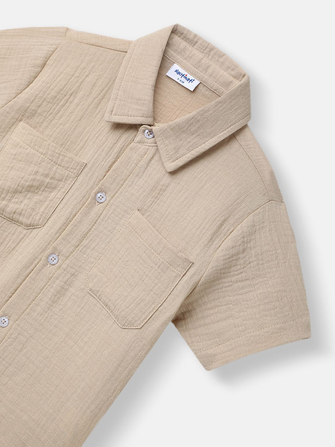 Nauti Nati Boys Shirt Collar Pure Cotton Shirt with Shorts