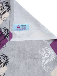Myntra Elegant Homes Purple & Grey Geometric 400 TC Single Bedsheet with 1 Pillow Covers