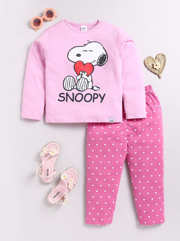 Moms Love Girls Graphic Printed Full Sleeves T-shirt With Joggers