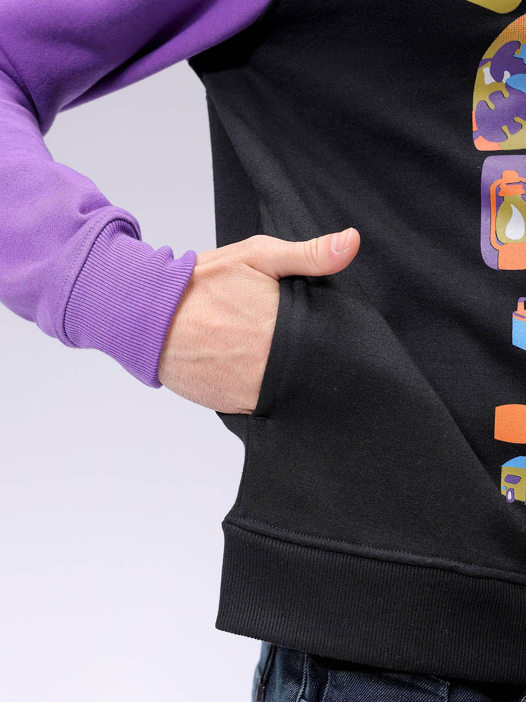 The Indian Garage Co Men Printed Hooded Sweatshirt