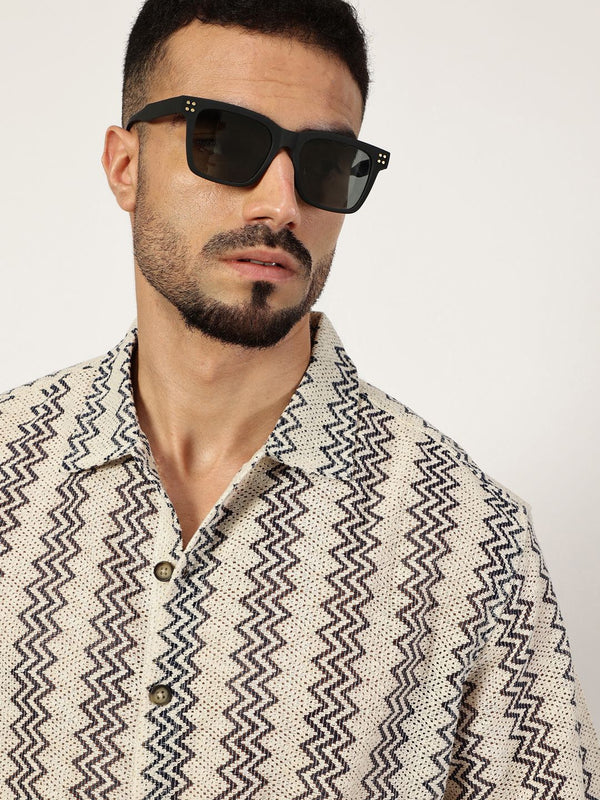 Thomas Scott Men Premium Slim Fit Opaque Striped Casual Shirt