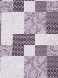 KLOTTHE Purple Geometric 400 TC King Bedsheet with 2 Pillow Covers