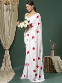 Saree mall Embellished Embroidered Poly Georgette Sarees