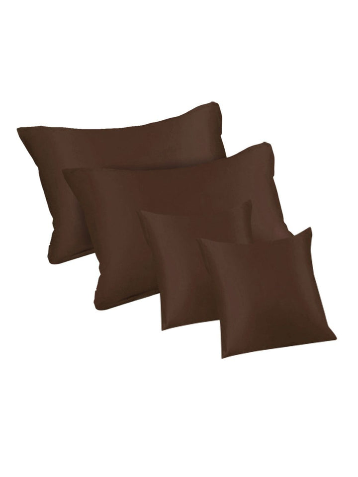 Myntra Elegant Homes Brown 400 TC Bedsheet with 4 Pillow Covers