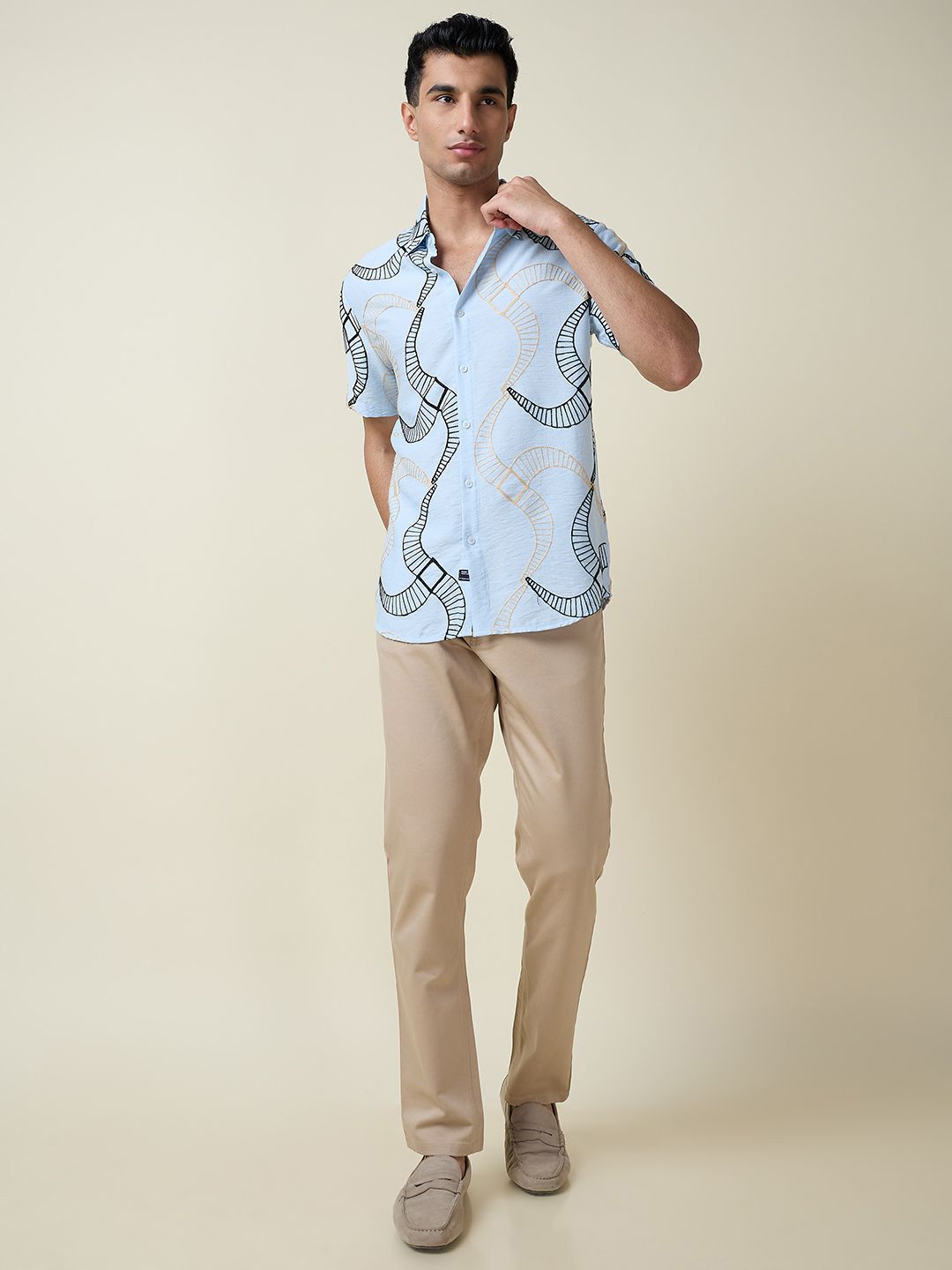 Thomas Scott Men Embroidered Regular Fit Casual Shirt