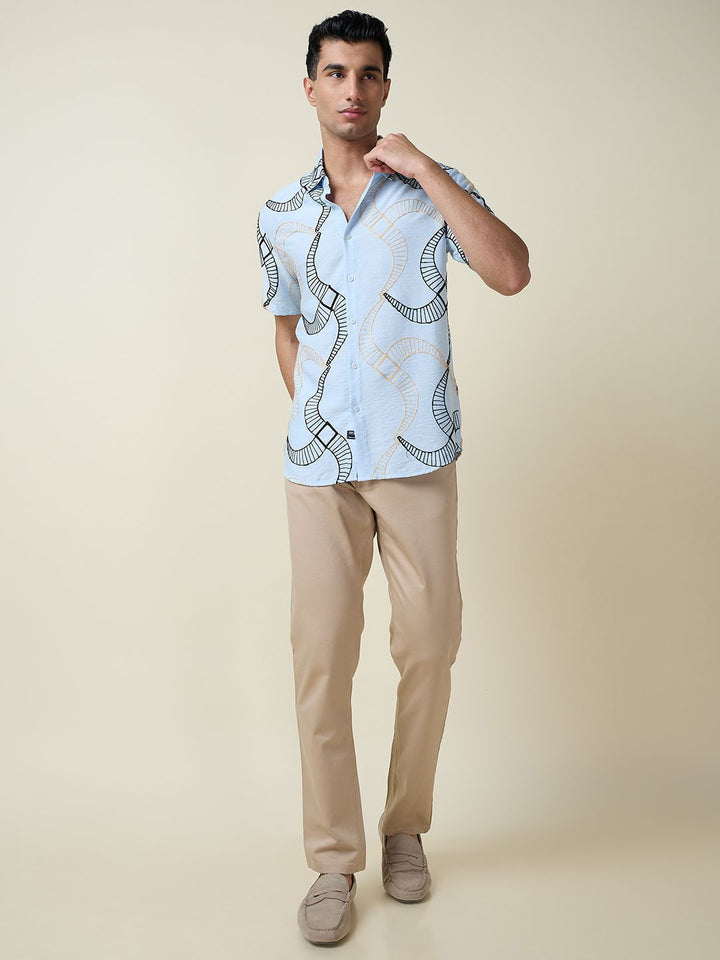 Thomas Scott Men Embroidered Regular Fit Casual Shirt
