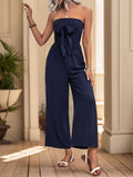 DressBerry Off-Shoulder Bow Tie Basic Jumpsuit