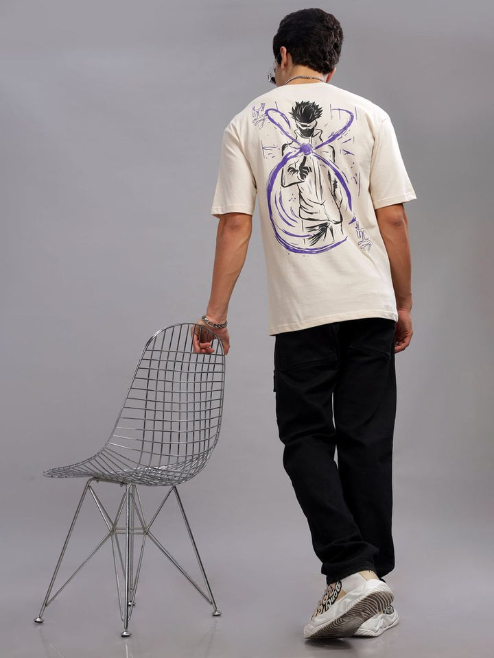ADRO Anime Printed Round Neck Cotton Oversized T-shirt