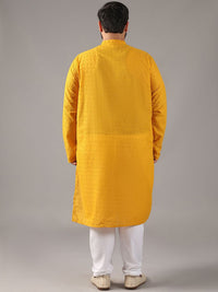 SOJANYA PLUS Size Embroidered Chikankari Band Collar Pure Cotton Straight Kurta