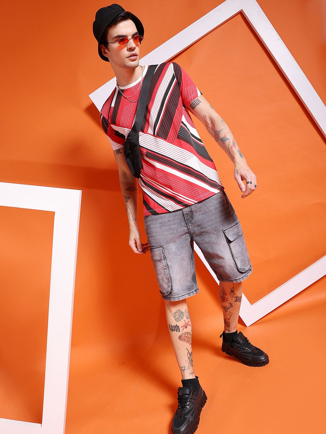 The Indian Garage Co Striped Round Neck T-Shirt