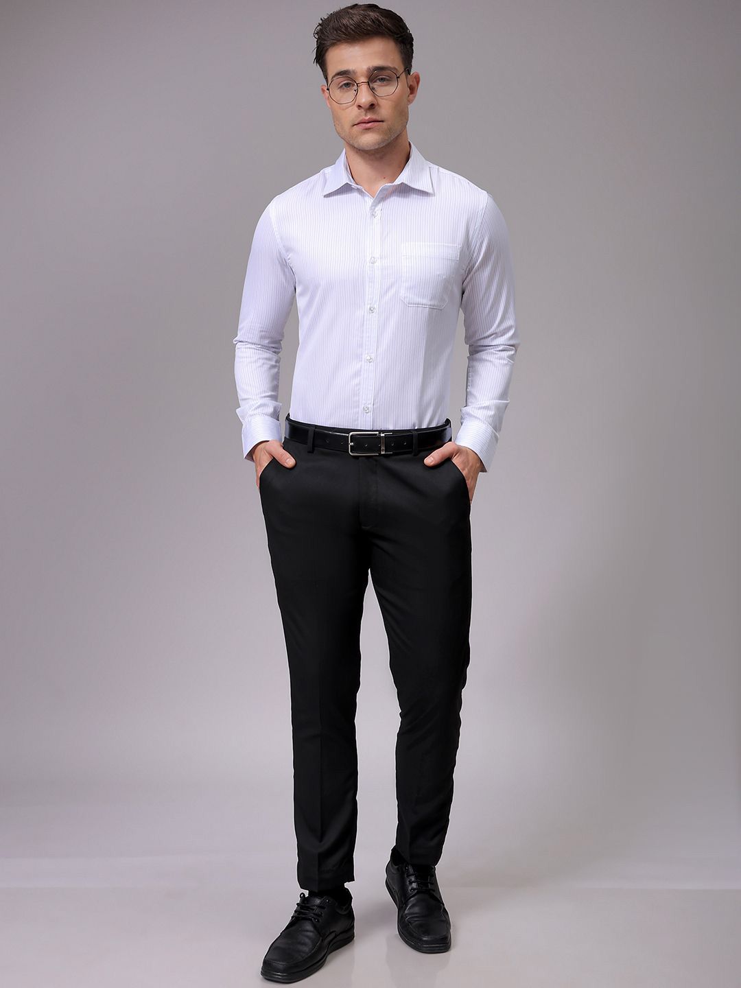 The Indian Garage Co. X Luxe Men Slim Fit Multi Stripes Opaque Striped Formal Shirt