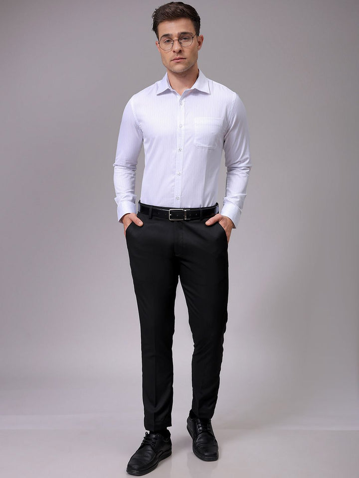 The Indian Garage Co. X Luxe Men Slim Fit Multi Stripes Opaque Striped Formal Shirt