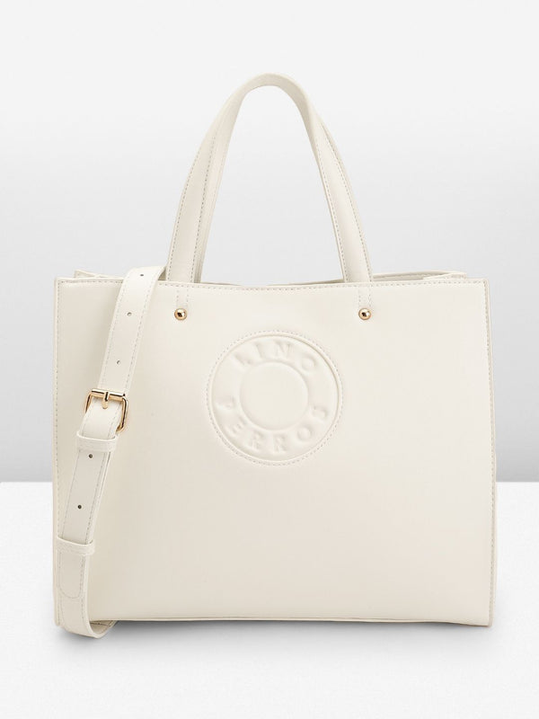 Lino Perros Brand Logo Printed Structured Handheld Bag