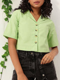 DressBerry Classic Chic Boxy Crop Shirt