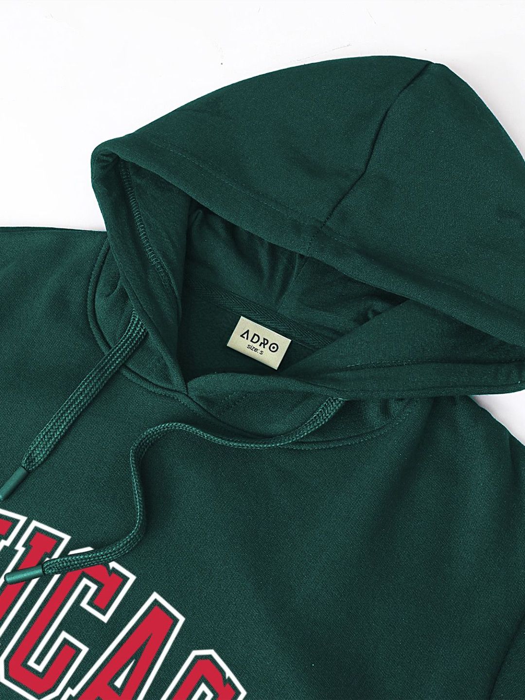 ADRO Men Typography Printed Hood Cotton Pullover Sweatshirt
