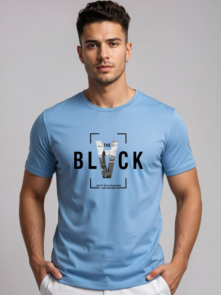 ADRO Typography Printed Short Sleeves Cotton Regular Fit T-shirt