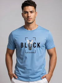 ADRO Typography Printed Short Sleeves Cotton Regular Fit T-shirt