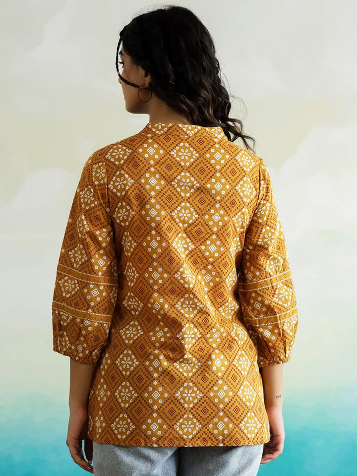 Sanskrutihomes wanita motif etnik dicetak kapas atas
