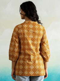 Sanskrutihomes wanita motif etnik dicetak kapas atas