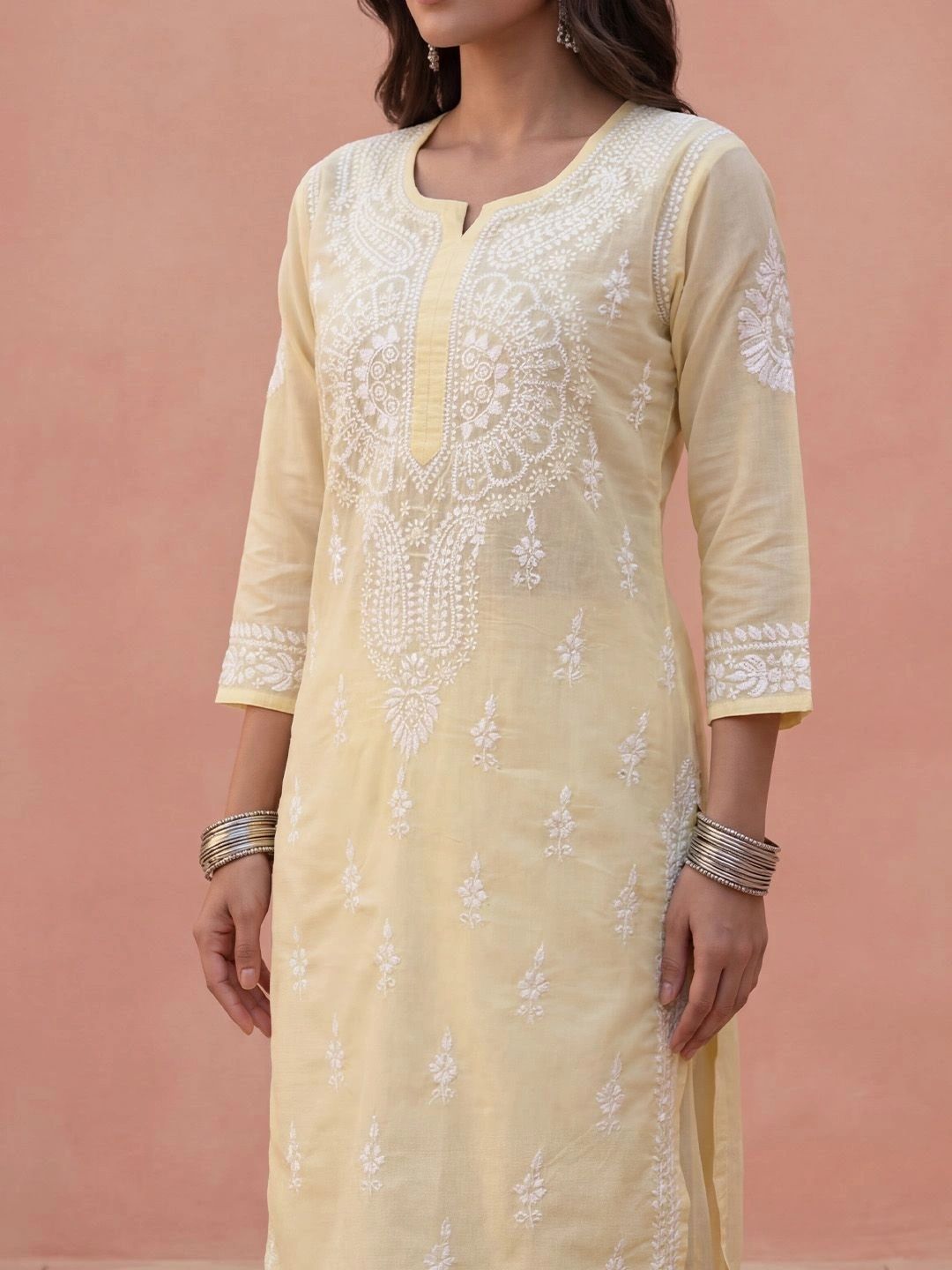House of Chikankari Women Regular Chikankari Kurta with Trousers