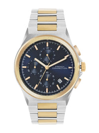 Sambungan Perancis Lelaki Dail Corak & Gelang Gelang Keluli Tahan Karat Tali Analog Watch FCH02TM-U