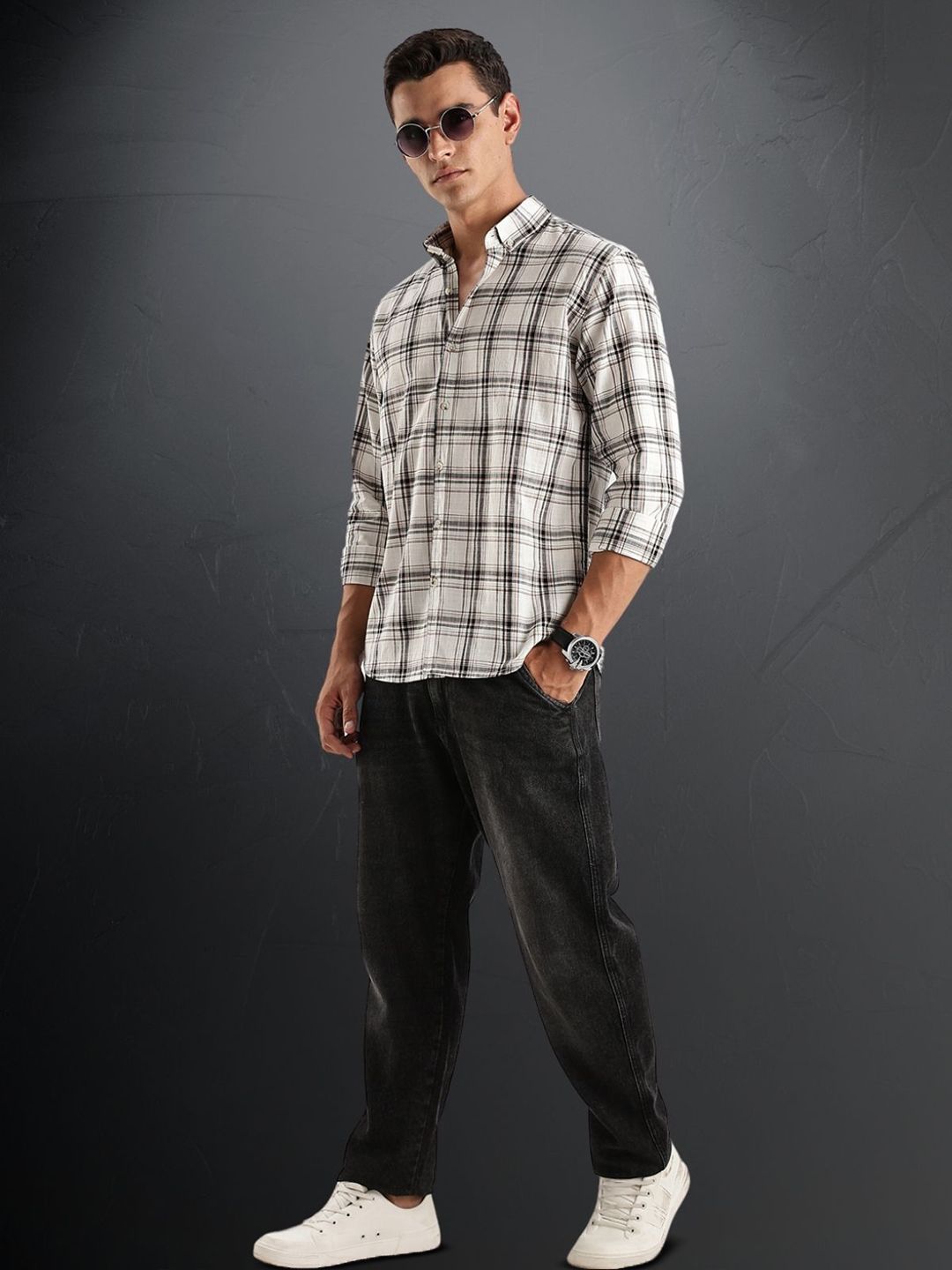 ADRO Standard Tartan Checks Checked Casual Shirt