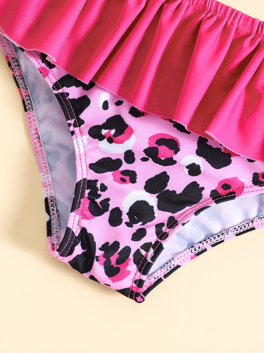 YK Girls Girls Abstract Printed Top & Briefs Swim Set