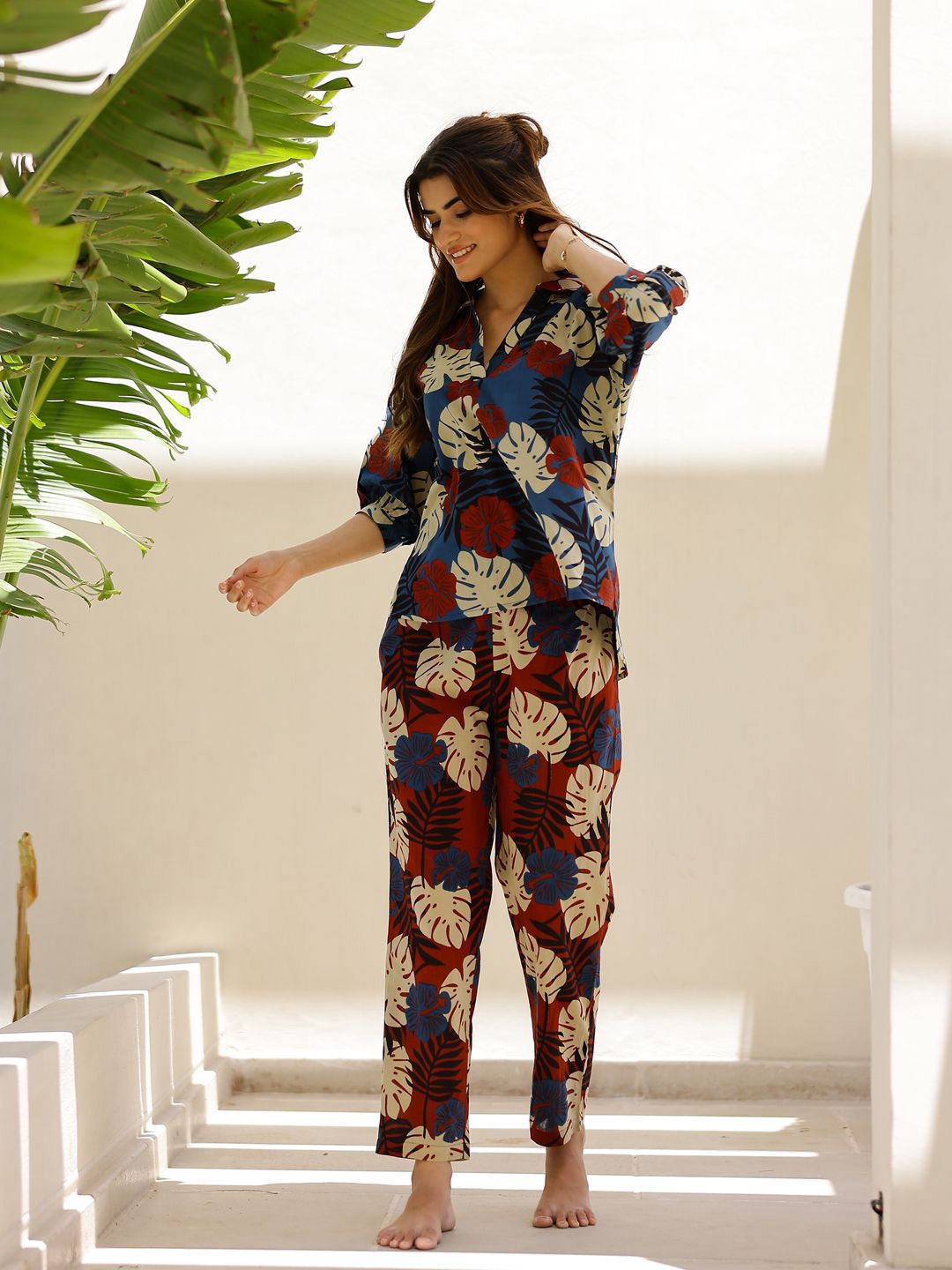 SANSKRUTIHOMES Women Printed Night suit
