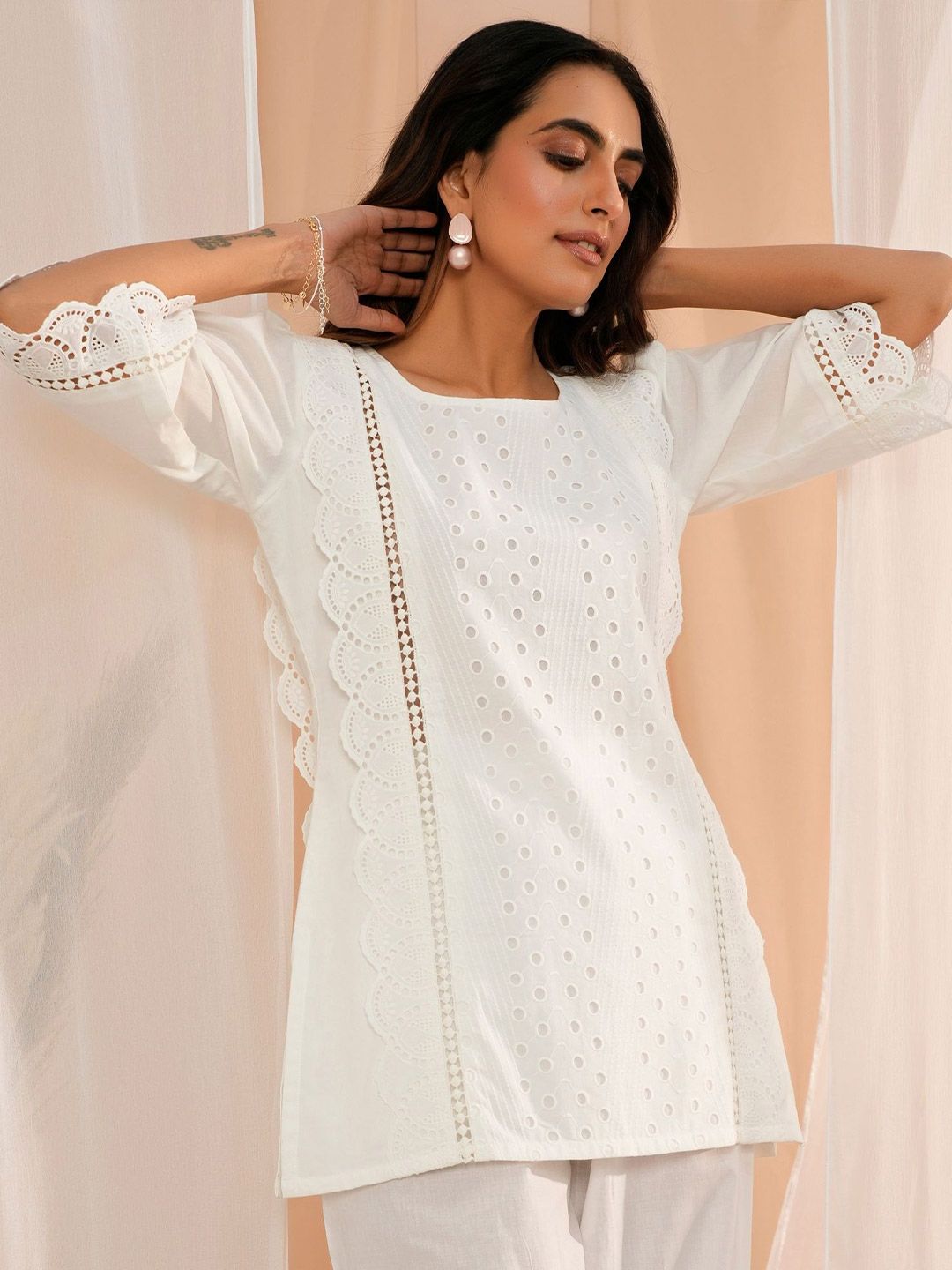 Libas Ethnic Motifs Printed V-Neck Empire Kurti