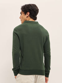 THE BEAR HOUSE Men Solid Polo Collar Cotton Slim Fit T-shirt