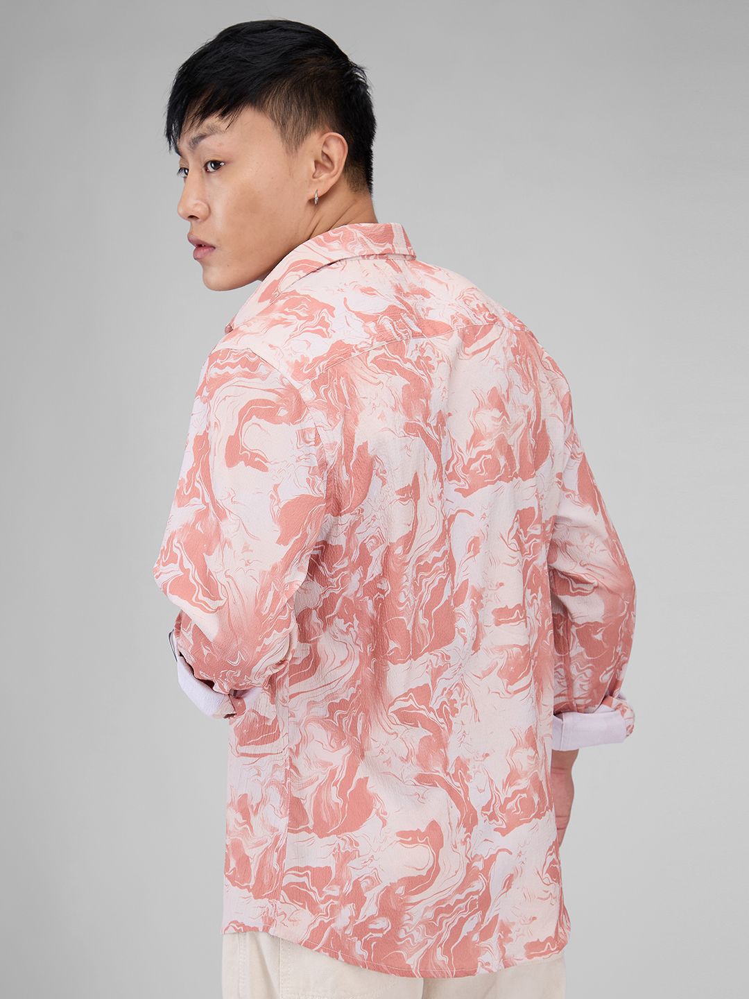 VASTRADO Men Classic Spread Collar Floral Printed Slim Fit Casual Shirt