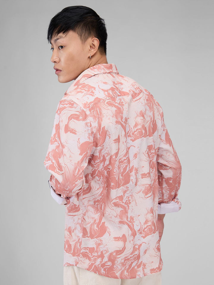 VASTRADO Men Classic Spread Collar Floral Printed Slim Fit Casual Shirt