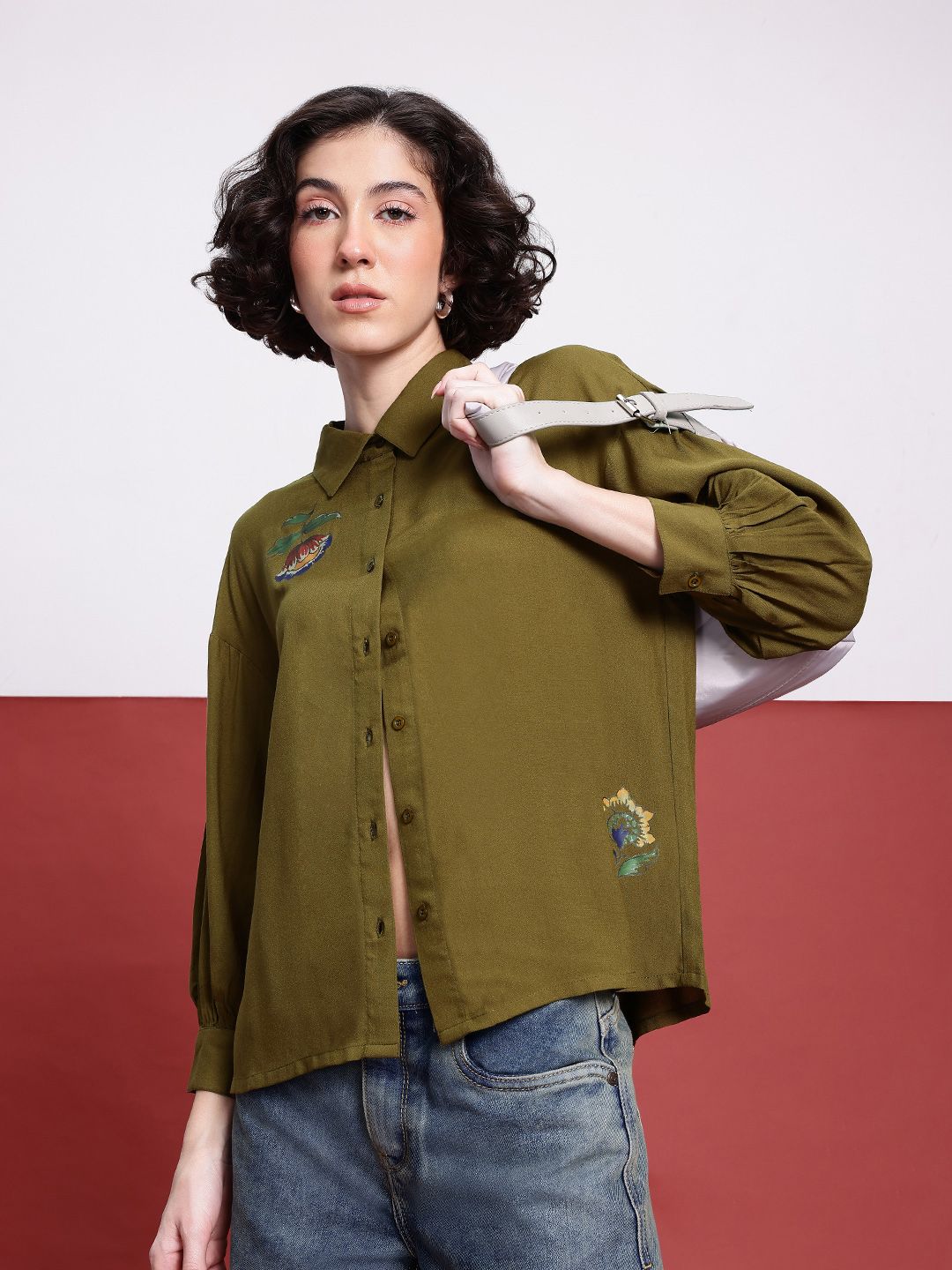DressBerry Indie Blossom Printed Relaxed Fit Shirt