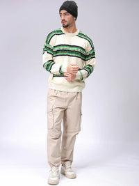 The Indian Garage Co Men Striped Pullover Sweaters
