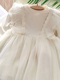 YK Girls Lace-Up Cotton Fit & Flare Dress